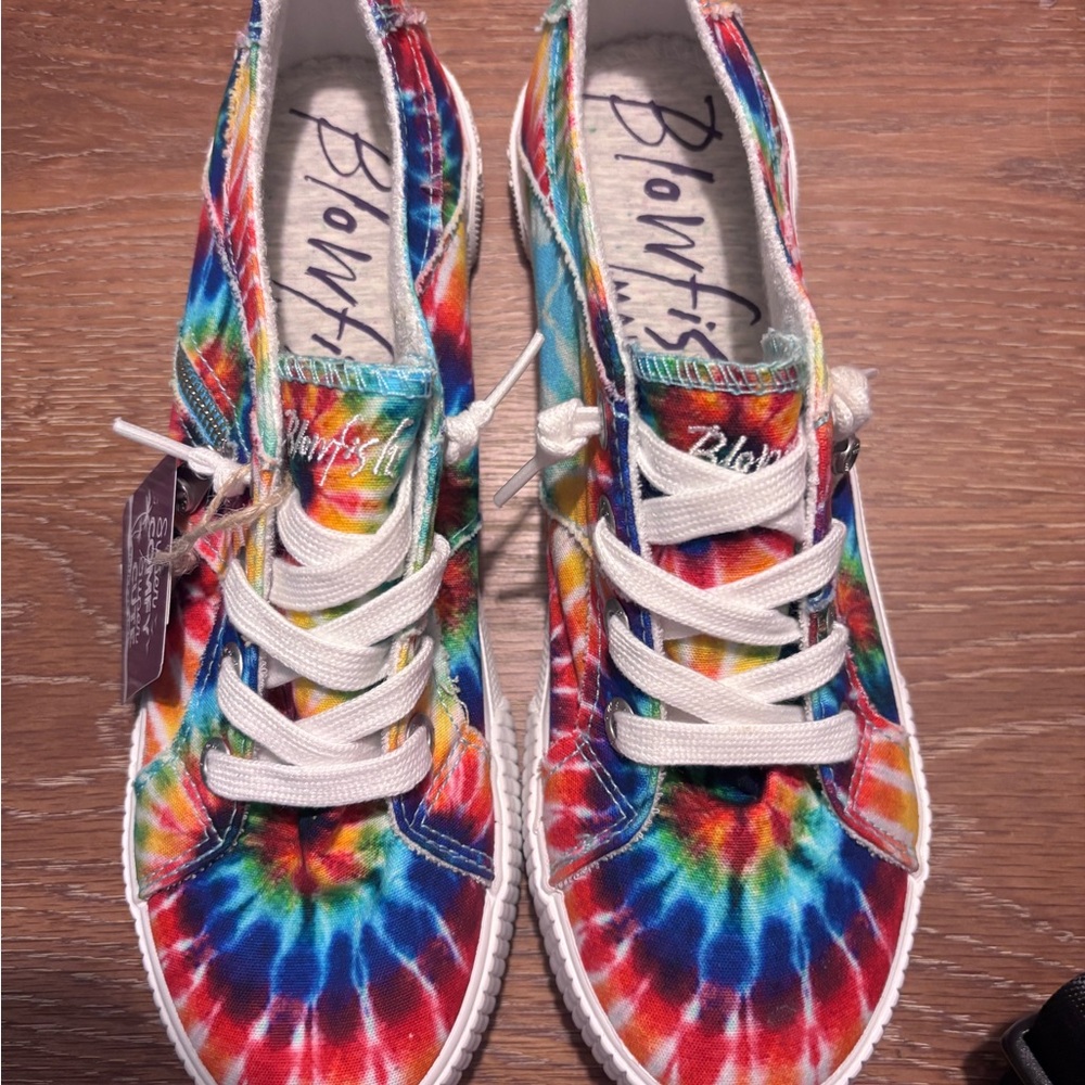 Blowfish Tie-Dye Canvas Sneakers - Red, Blue, Yellow